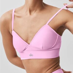ALO Yoga Light Pink Bralette Airlift Love Language Bra Candy Pink New 💗